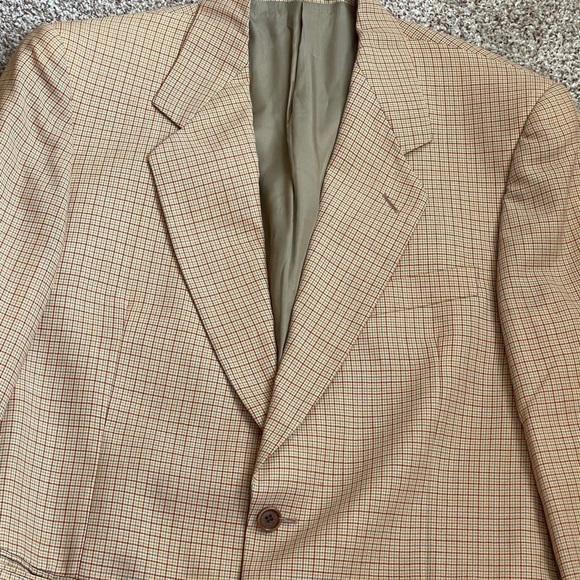Blu Scuro Men’s 2 Button Wool and Nylon Checked Blazer European Sz 50R US Sz 40 - Picture 4 of 12